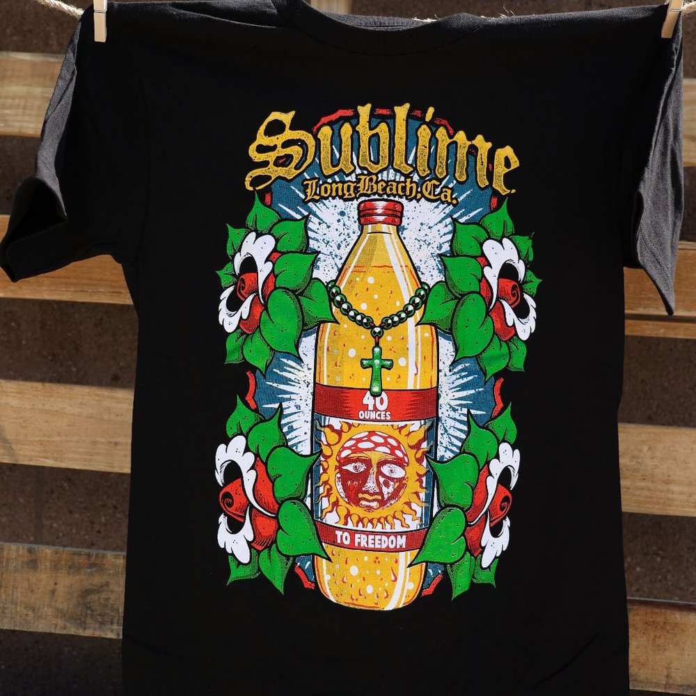 Sublime 40 Ounces To Freedom Long Beach CA Unisex Graphic Tee T-Shirt S-XL